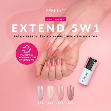Nowe kolory innowacyjnej hybrydy do paznokci – Semilac Extend 5w1!