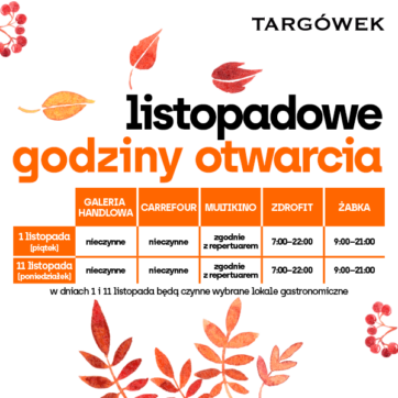 Godziny otwarcia CH Targówek 1 i 11 listopada