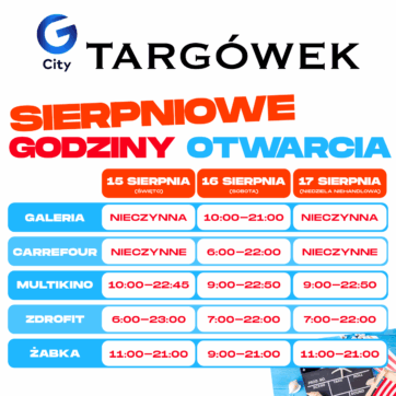 Godziny otwarcia 15.08