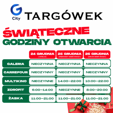 Godziny otwarcia galerii w okresie świątecznym