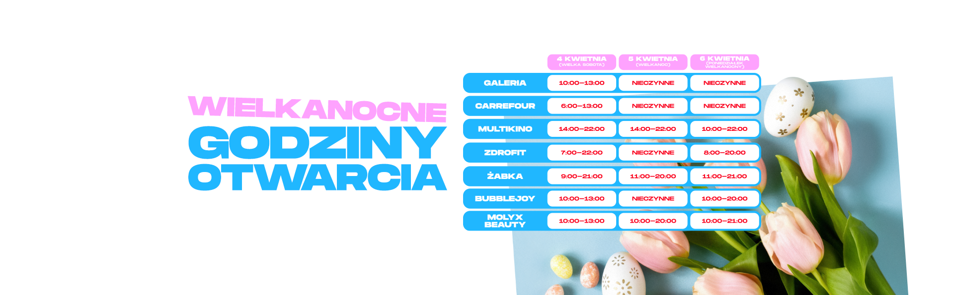 Wielkanocne godziny otwarcia