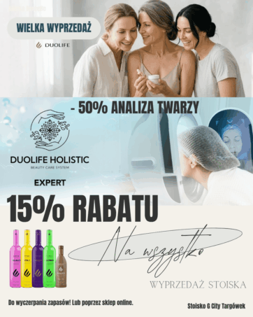 15% na wszystko i 50% na analizę skóry twarzy!