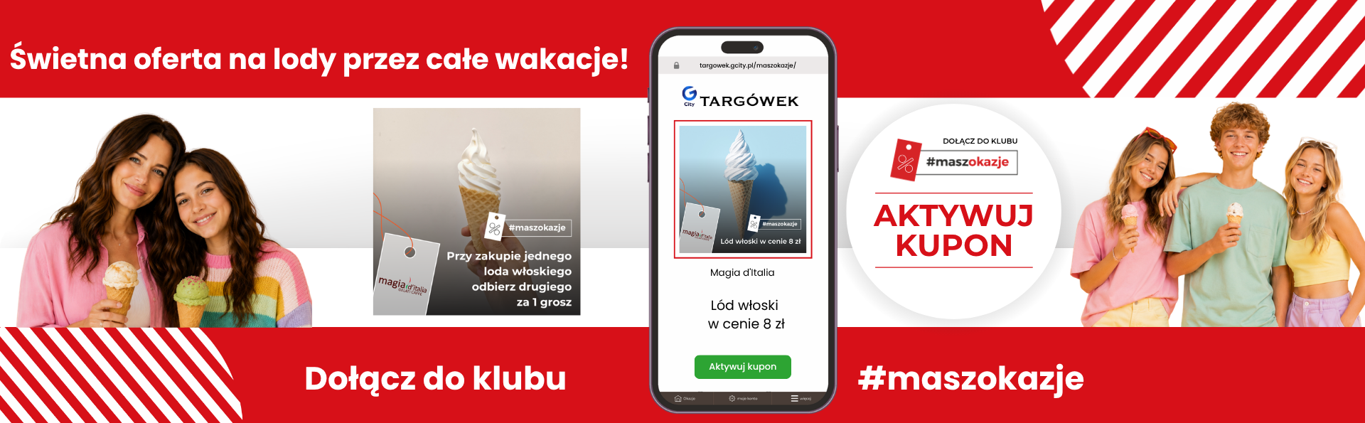 Wakacyjne okazje na lody włoskie w Magia D’Italia w G City Targówek z kuponem #maszokazje